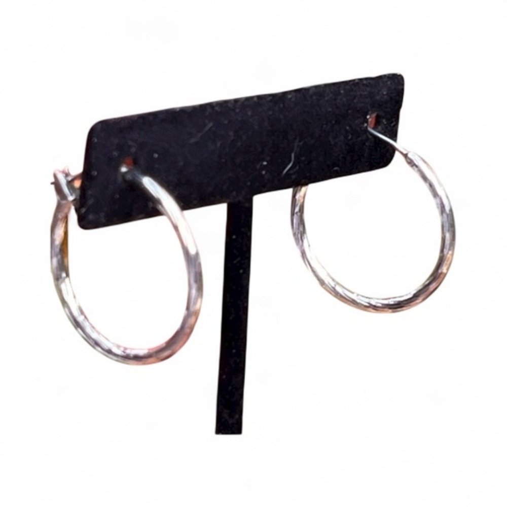 Brilliance Silver Diamond Cut Hoop Earrings